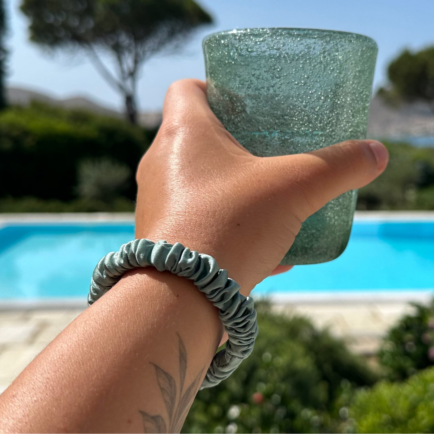 Everyday Silk Hair Tie Set in Blue Lagoon